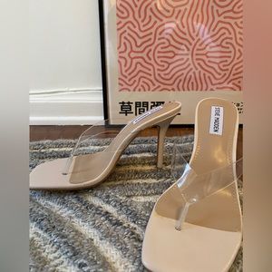 Steve Madden Showcase Clear Heeled Sandal, Size 9